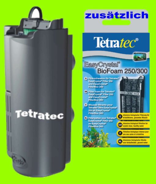 Tetra EasyCrystal FilterBox 250 zusätzl. 1 x Biofoam für Aquarien 15-40L.