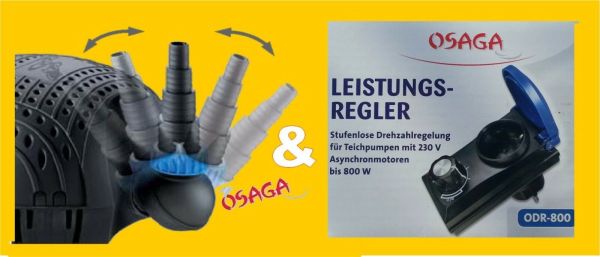 Osaga Teichpumpe schwarze Flunder Eco OSF-15000E plus Drehzahlregler ODR 800