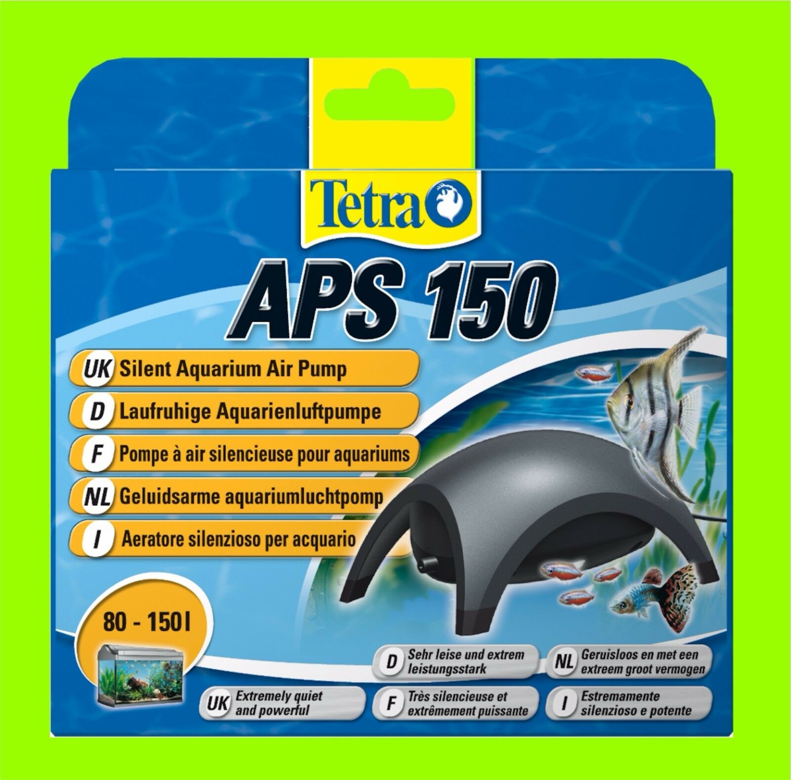 Tetra APS 150 Aquarienluftpumpe sehr leise Luftpumpe für 80-150l Aquarium, Luftpumpen, Aquaristik