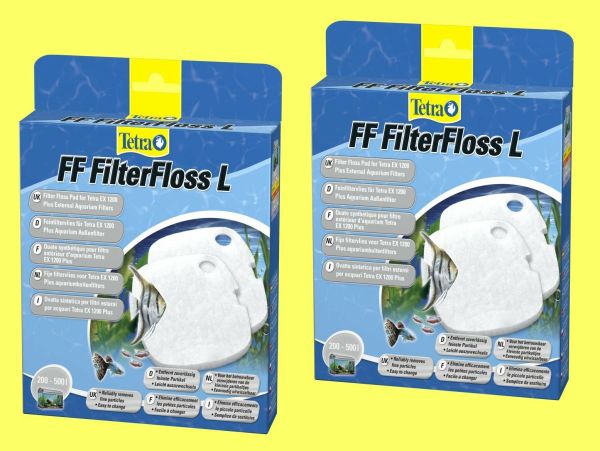 2 Stück FF Filterfloss L für Tetra EX plus Außenfilter 1200 Feinfiltervlies
