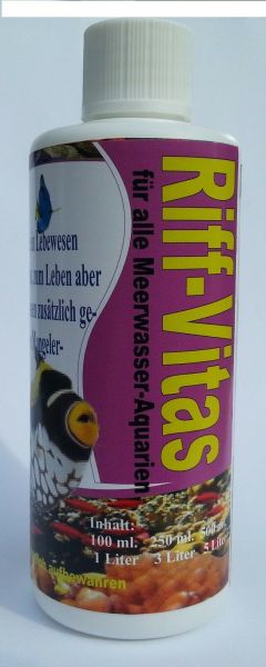 Riff Vitas 250 ml. Riffvitamine für alle Meerwasser Aquarien f Fische u. niedere