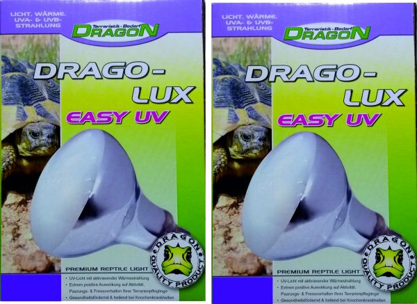 Dragon Easy UV Drago lux 2 x 80 Watt UVA UVB Spotlampe für Reptilien E27