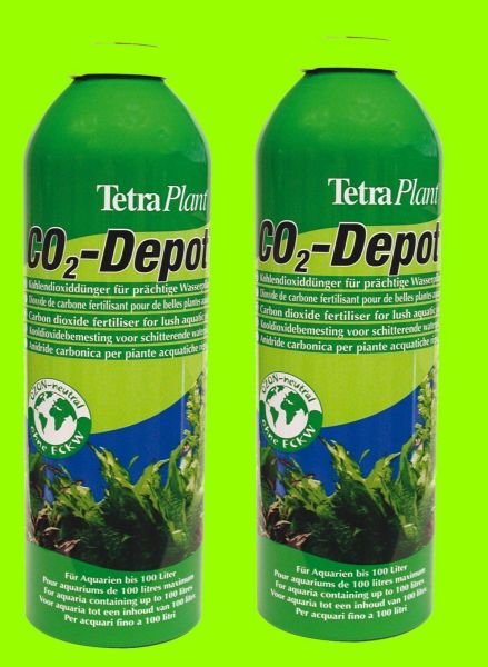 Tetra Co2 Depot 2 Stück Ersatzflaschen f Co2 Optimat Kohlendioxiddünger Sparset