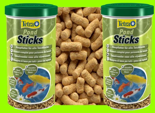 Tetra Pond Sticks 2x1 Liter Hauptfutter für alle Teichfische Fischfutter Sticks