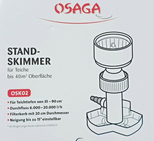 Standskimmer Osaga Skimmer Oberflächenabzug bis 40 qm, Höhe 35-90 cm, schwenkbar