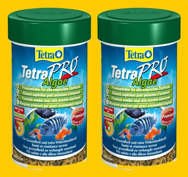 TetraPro Algae 2x500ml Premium Fischfutter f pflanzenfressende Fische wie Platys