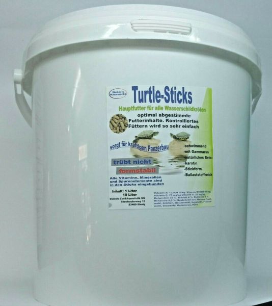 Schildkrötenfutter für Wasserschildkröten 10 L. Eimer Sticks, schwere Qualität