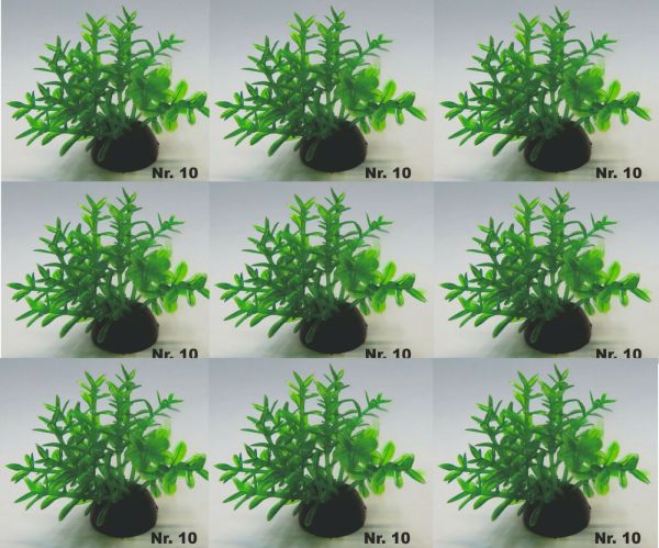 Aquarium Wasserpflanze 9 Stück N10 Kunststoff Aquarienpflanze Nano ca 4-5cm Nano